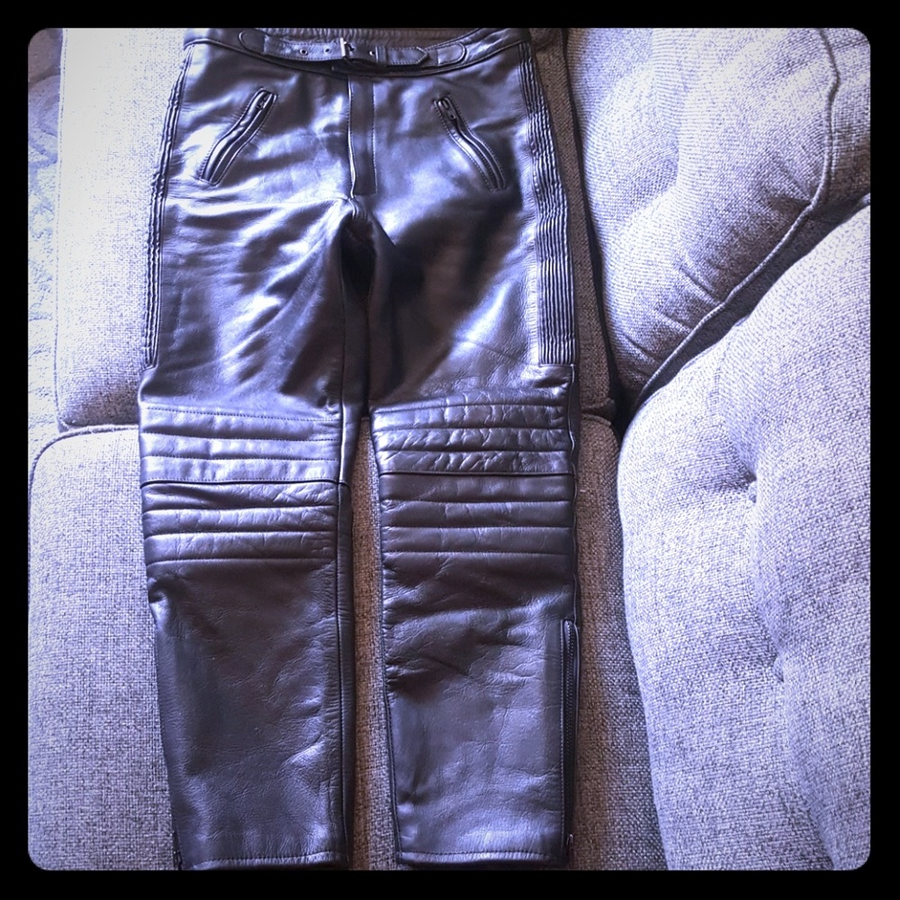 Motorcycle riding leather pants